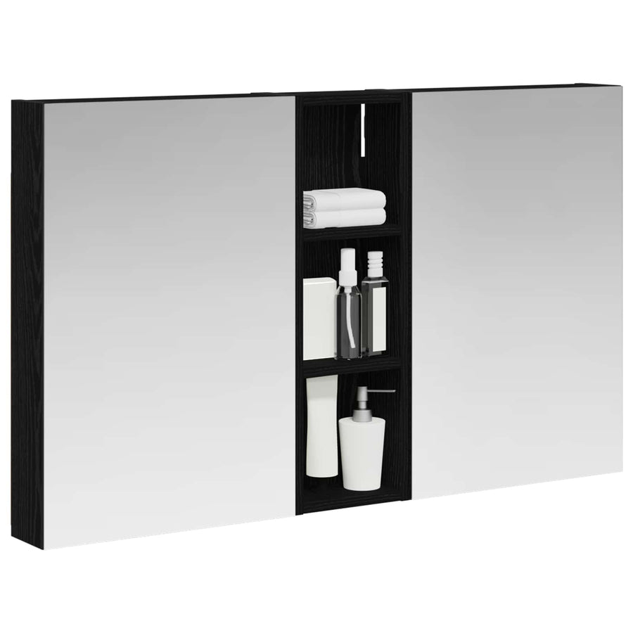 Badkamerkastenset 3 pcs 100 x 10,5 x 60,5 cm Bewerkt hout
