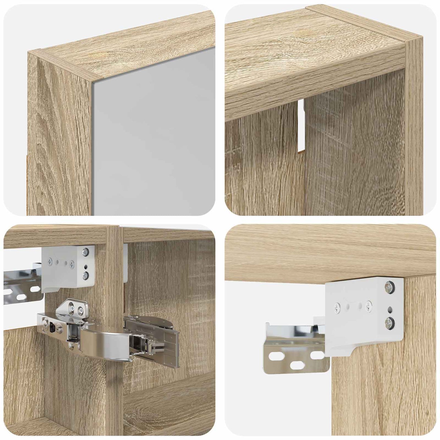 Badkamerkastenset 3 pcs 100 x 10,5 x 60,5 cm Bewerkt hout