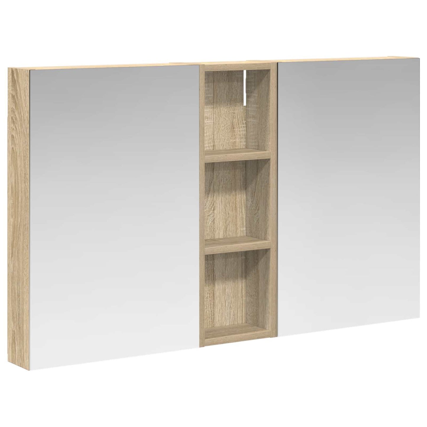 Badkamerkastenset 3 pcs 100 x 10,5 x 60,5 cm Bewerkt hout