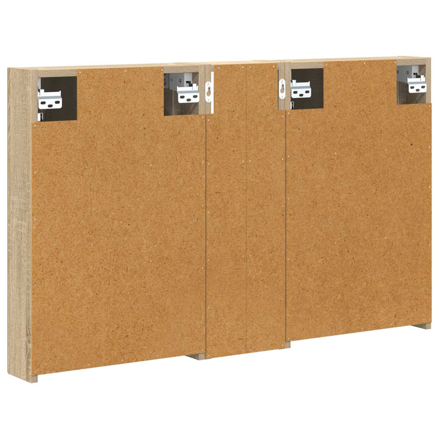 Badkamerkastenset 3 st 100 x 10,5 x 60,5 cm Bewerkt hout