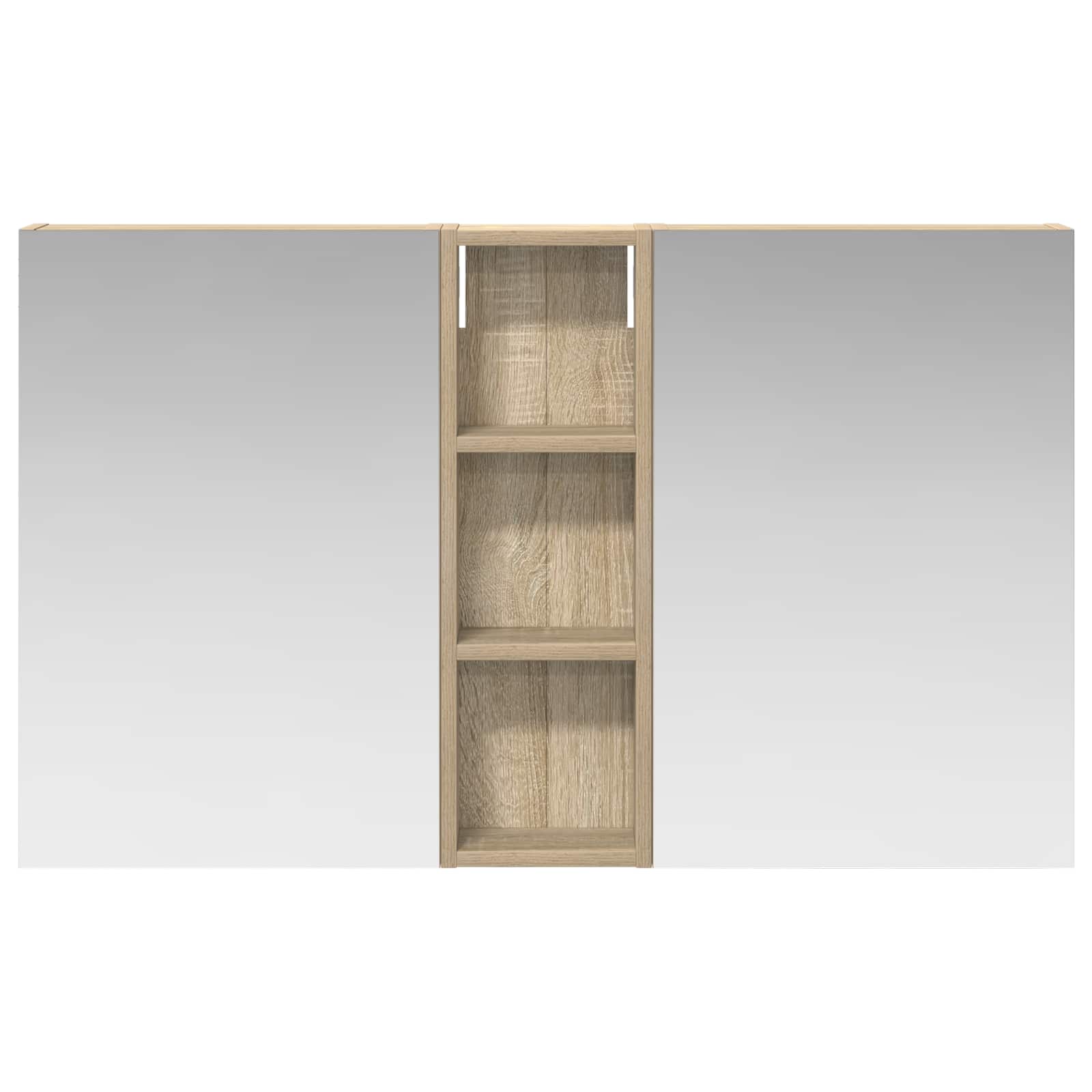 Badkamerkastenset 3 pcs 100 x 10,5 x 60,5 cm Bewerkt hout