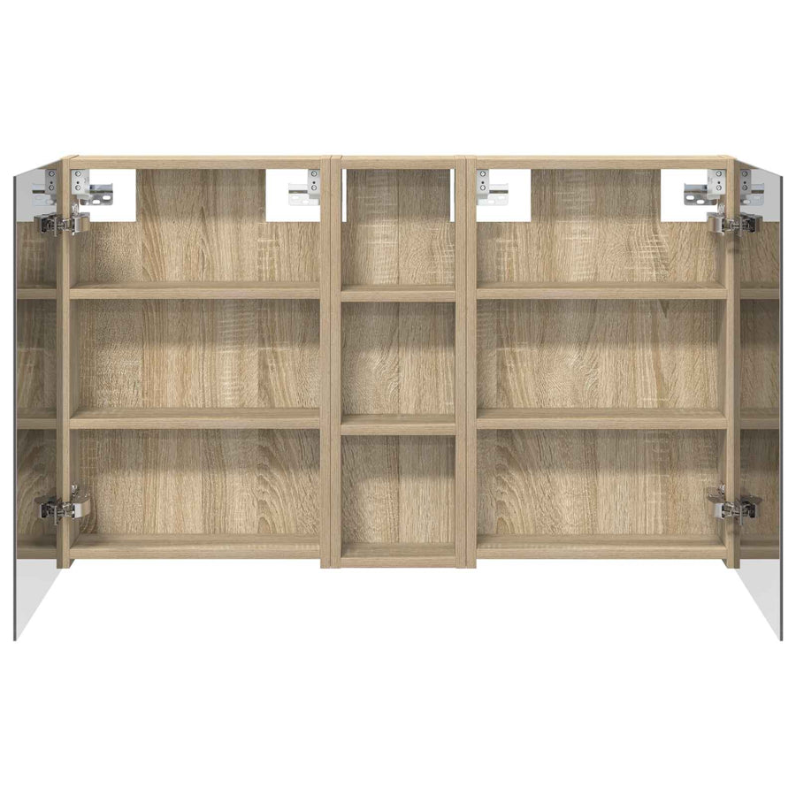 Badkamerkastenset 3 st 100 x 10,5 x 60,5 cm Bewerkt hout