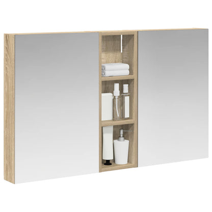 Badkamerkastenset 3 pcs 100 x 10,5 x 60,5 cm Bewerkt hout