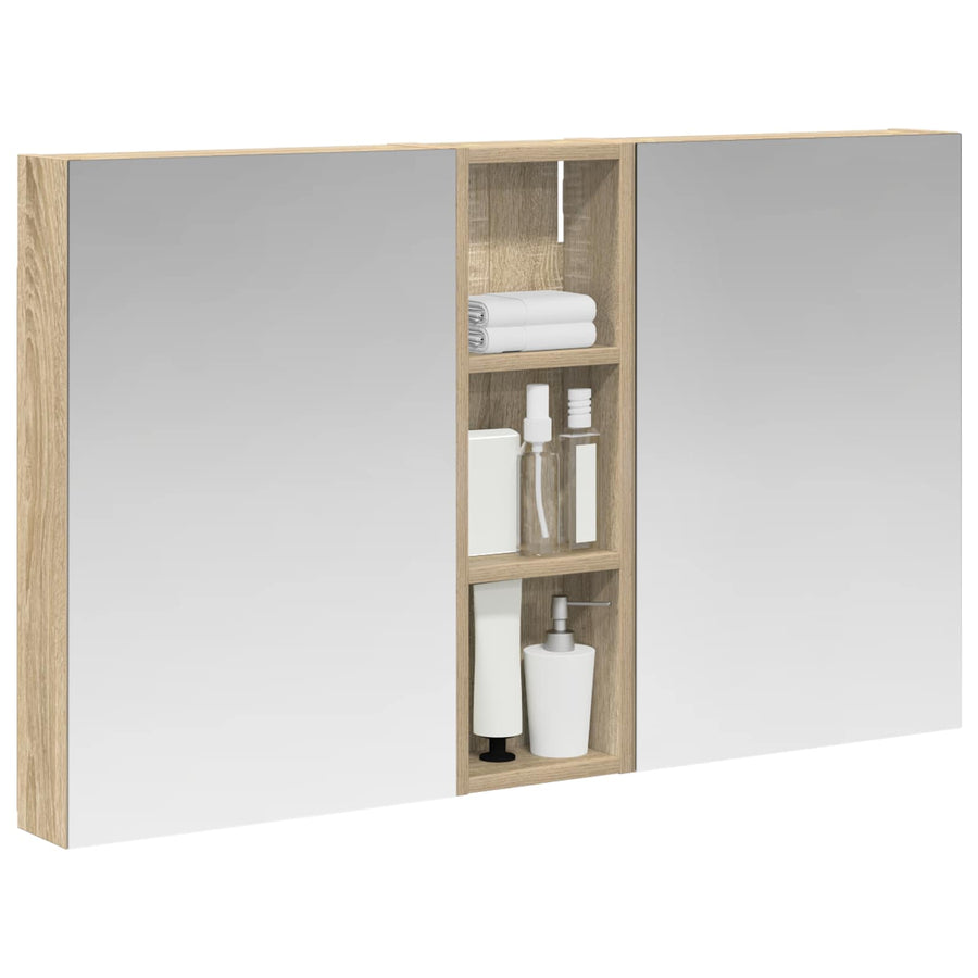 Badkamerkastenset 3 st 100 x 10,5 x 60,5 cm Bewerkt hout