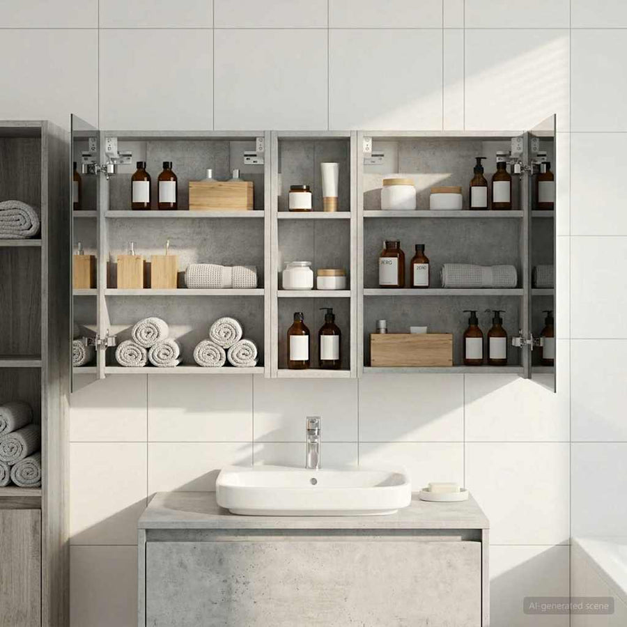 Badkamerkastenset 3 st 100 x 10,5 x 60,5 cm Bewerkt hout