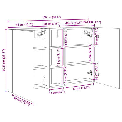 Badkamerkastenset 3 pcs 100 x 10,5 x 60,5 cm Bewerkt hout