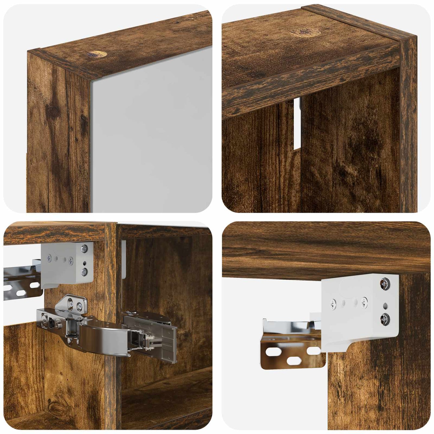 Badkamerkastenset 3 pcs 100 x 10,5 x 60,5 cm Bewerkt hout