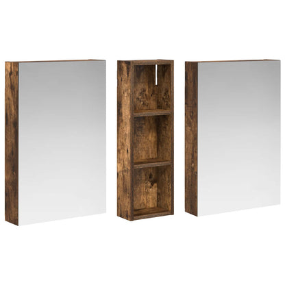 Badkamerkastenset 3 pcs 100 x 10,5 x 60,5 cm Bewerkt hout