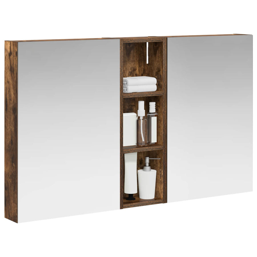 Badkamerkastenset 3 st 100 x 10,5 x 60,5 cm Bewerkt hout