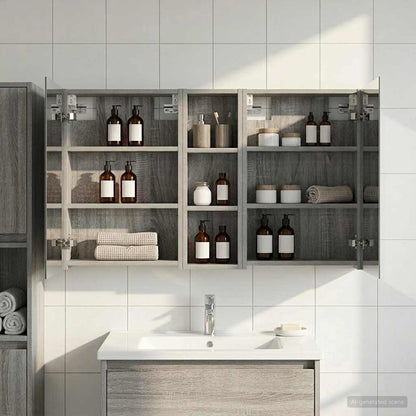 Badkamerkastenset 3 pcs 100 x 10,5 x 60,5 cm Bewerkt hout