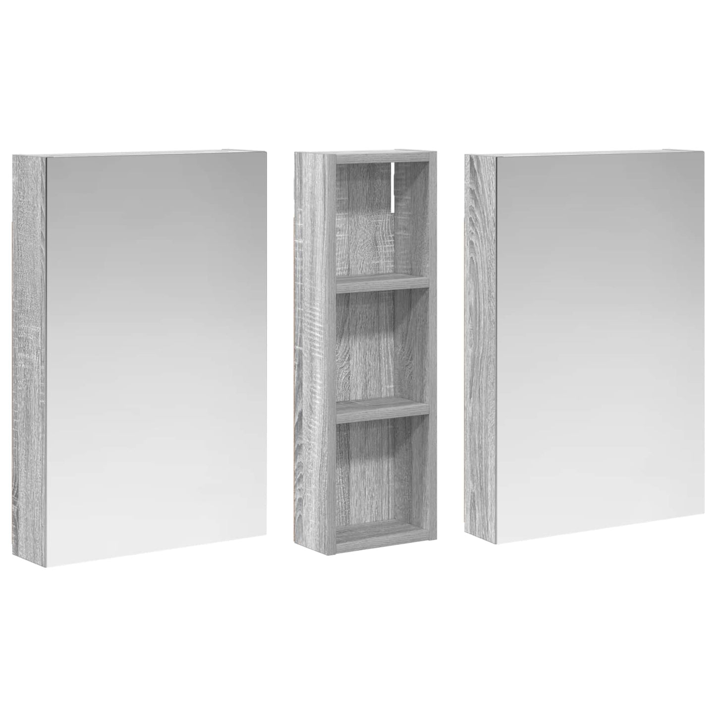 Badkamerkastenset 3 pcs 100 x 10,5 x 60,5 cm Bewerkt hout