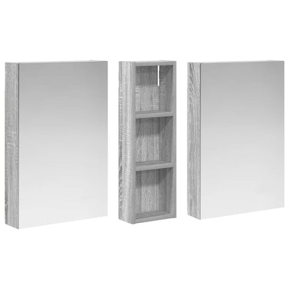 Badkamerkastenset 3 pcs 100 x 10,5 x 60,5 cm Bewerkt hout