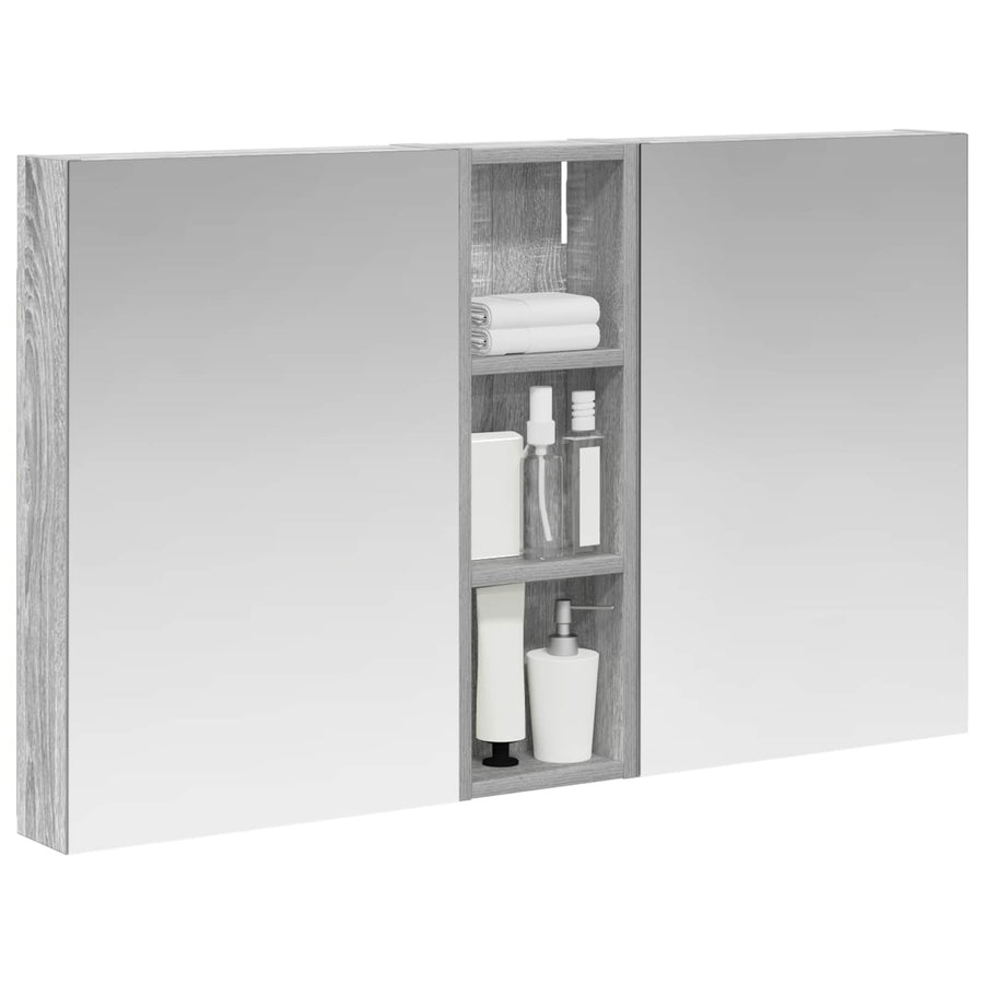 Badkamerkastenset 3 st 100 x 10,5 x 60,5 cm Bewerkt hout