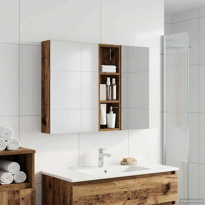 Badkamerkastenset 3 pcs 100 x 10,5 x 60,5 cm Bewerkt hout