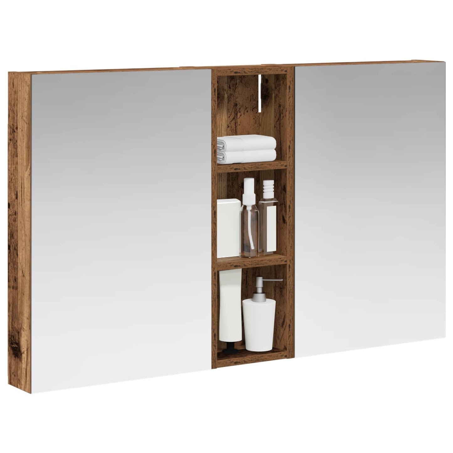 Badkamerkastenset 3 pcs 100 x 10,5 x 60,5 cm Bewerkt hout