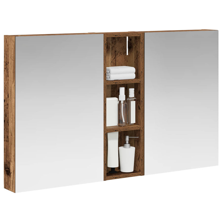 Badkamerkastenset 3 st 100 x 10,5 x 60,5 cm Bewerkt hout