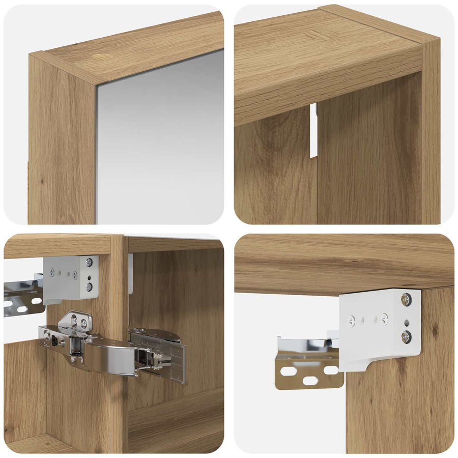 Badkamerkastenset 3 pcs 100 x 10,5 x 60,5 cm Bewerkt hout