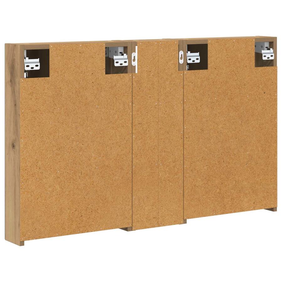 Badkamerkastenset 3 pcs 100 x 10,5 x 60,5 cm Bewerkt hout