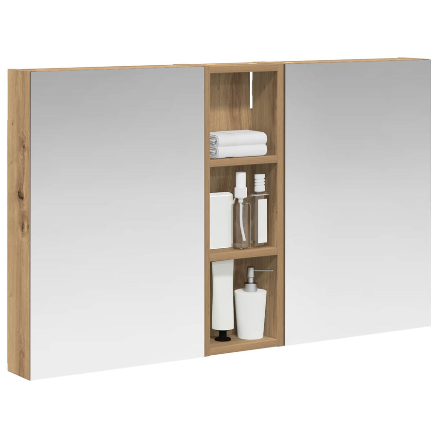 Badkamerkastenset 3 pcs 100 x 10,5 x 60,5 cm Bewerkt hout