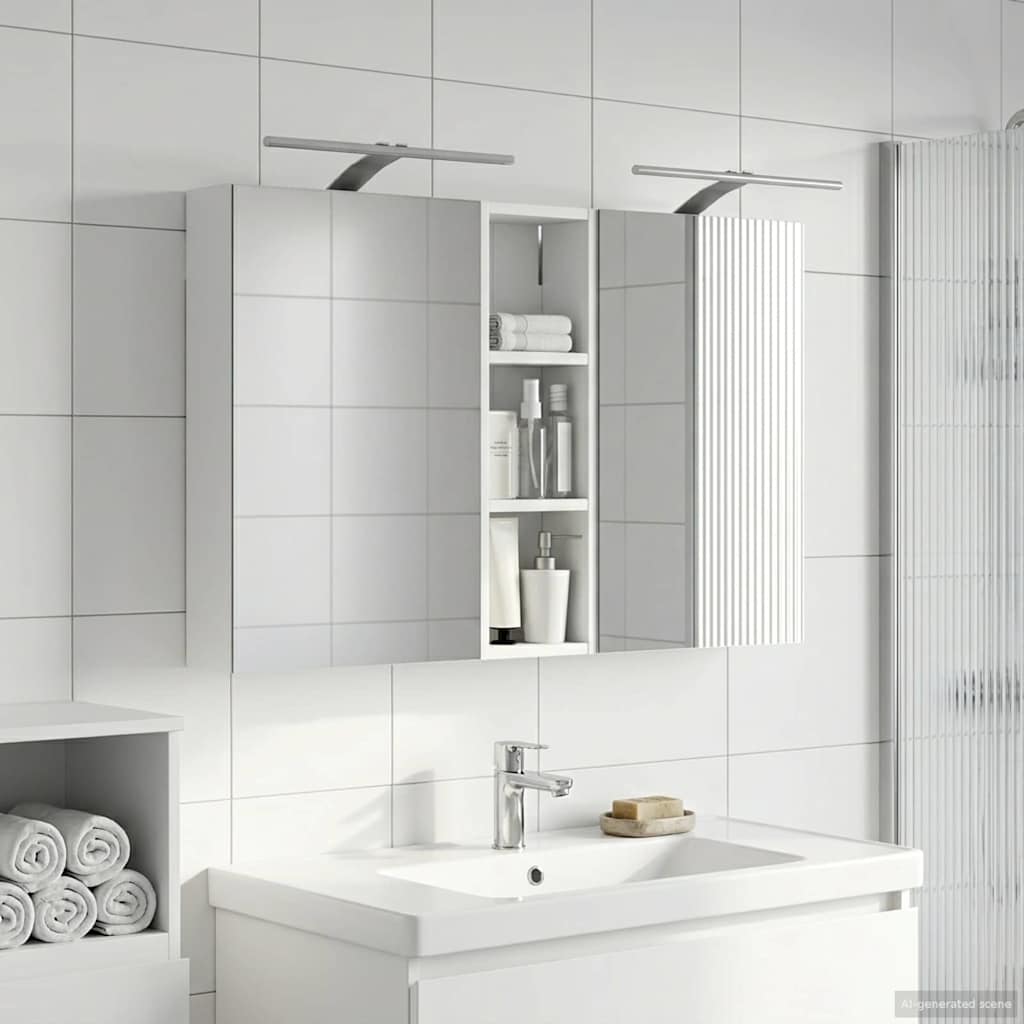 Badkamerkastenset 3 pcs 100 x 10,5 x 60,5 cm Bewerkt hout