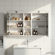 Badkamerkastenset 3 delen 100x10,5x60,5 cm bewerkt hout