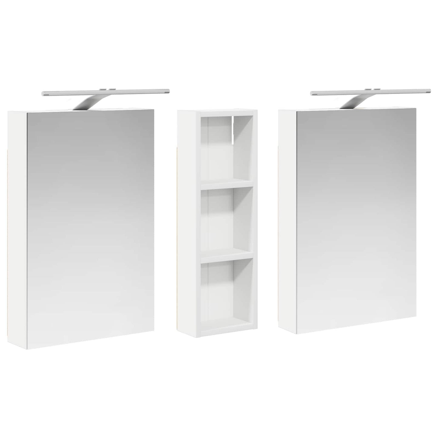 Badkamerkastenset 3 pcs 100 x 10,5 x 60,5 cm Bewerkt hout