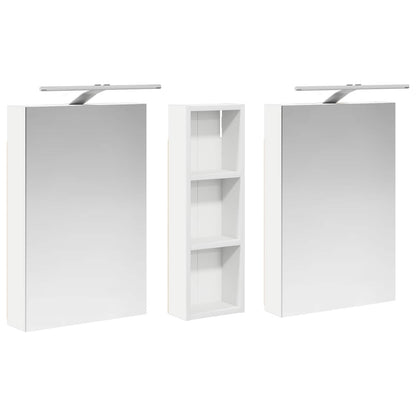 Badkamerkastenset 3 pcs 100 x 10,5 x 60,5 cm Bewerkt hout