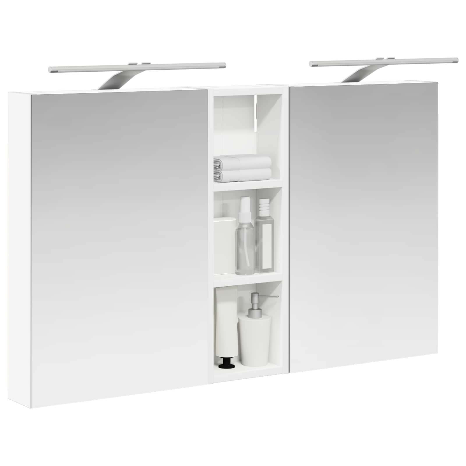 Badkamerkastenset 3 pcs 100 x 10,5 x 60,5 cm Bewerkt hout