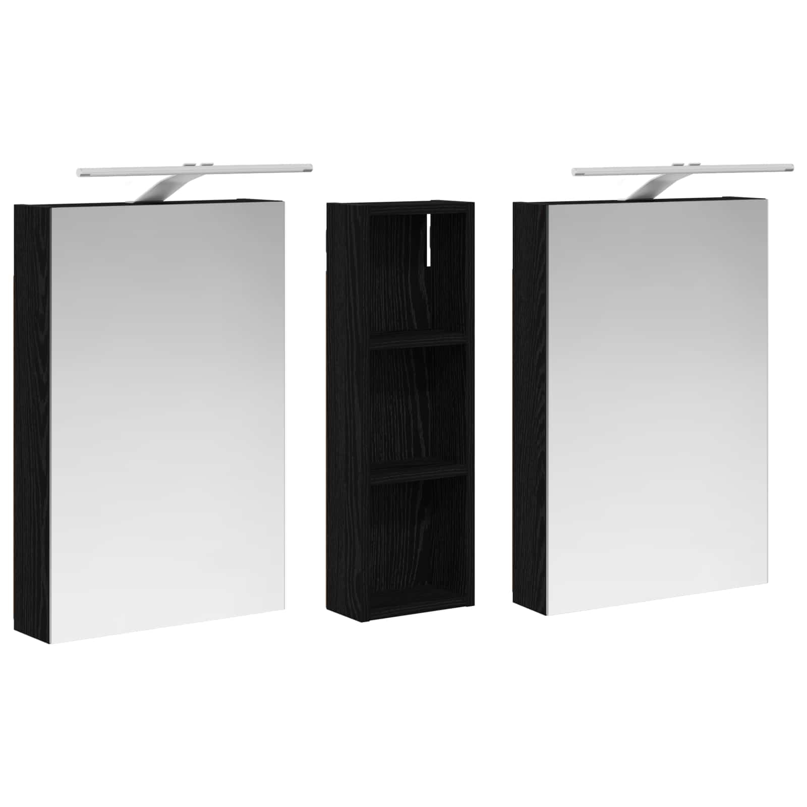 Badkamerkastenset 3 pcs 100 x 10,5 x 60,5 cm Bewerkt hout