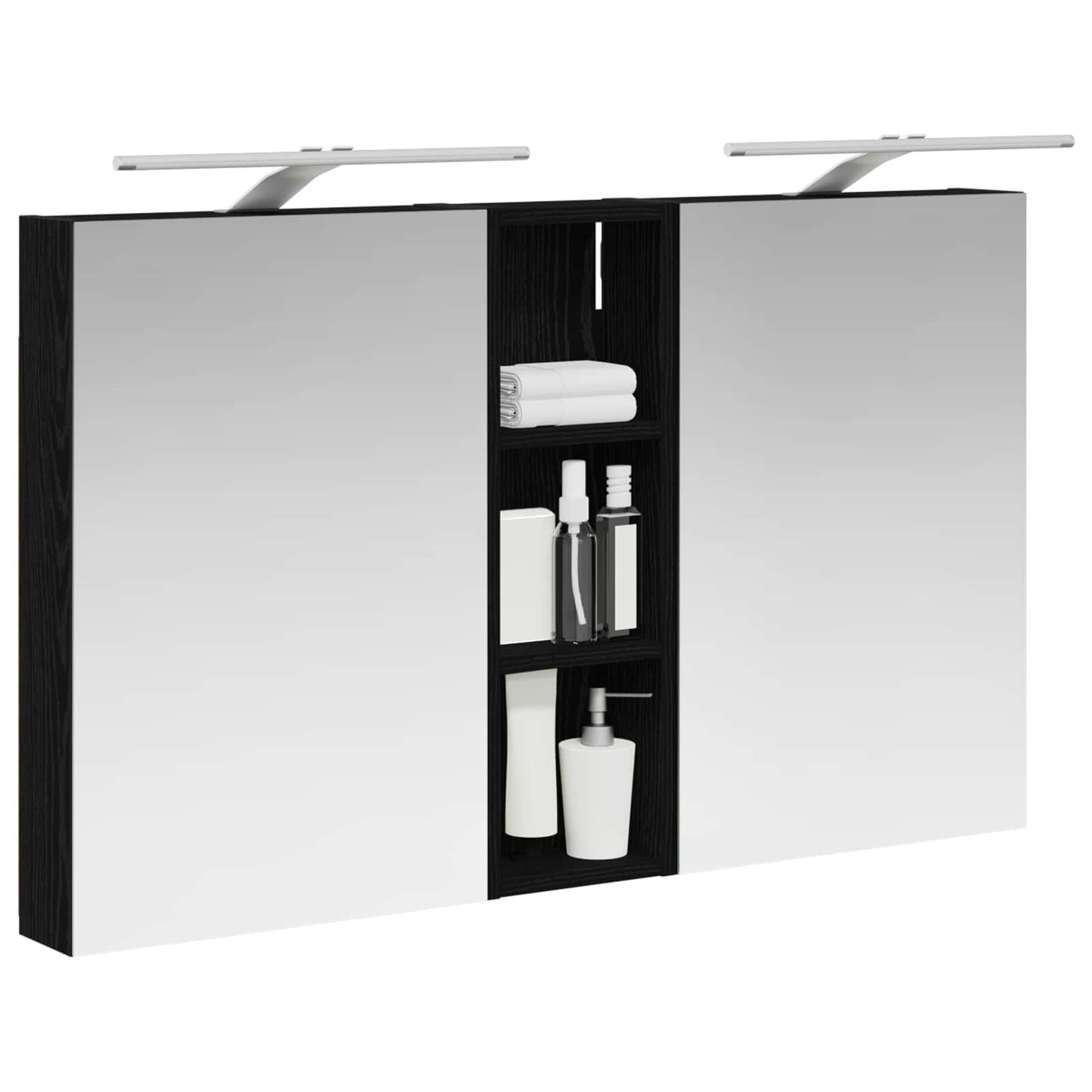 Badkamerkastenset 3 pcs 100 x 10,5 x 60,5 cm Bewerkt hout