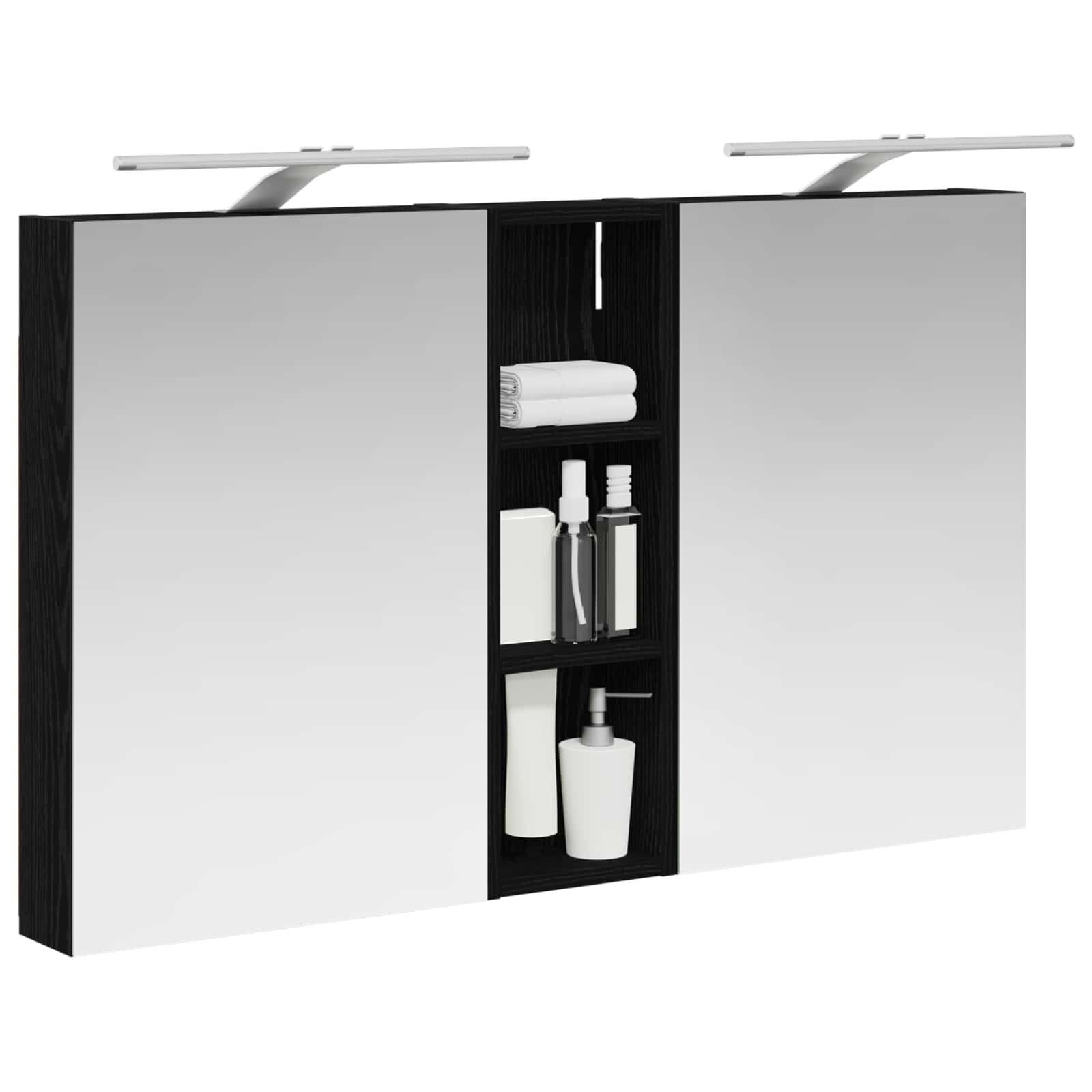 Badkamerkastenset 3 pcs 100 x 10,5 x 60,5 cm Bewerkt hout
