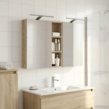 Badkamerkastenset 3 pcs 100 x 10,5 x 60,5 cm Bewerkt hout