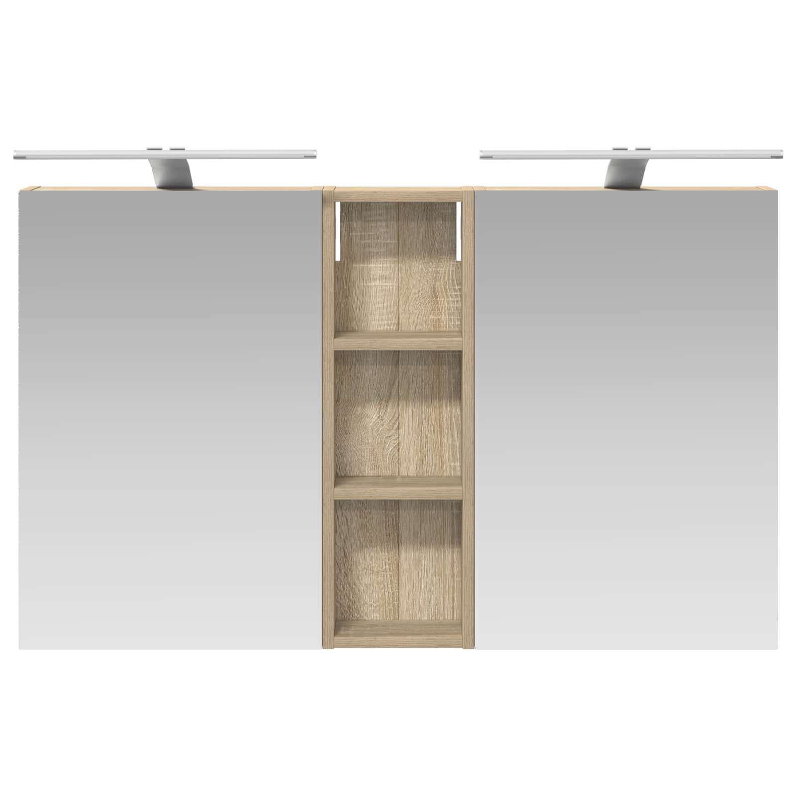 Badkamerkastenset 3 pcs 100 x 10,5 x 60,5 cm Bewerkt hout