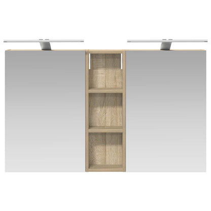 Badkamerkastenset 3 pcs 100 x 10,5 x 60,5 cm Bewerkt hout
