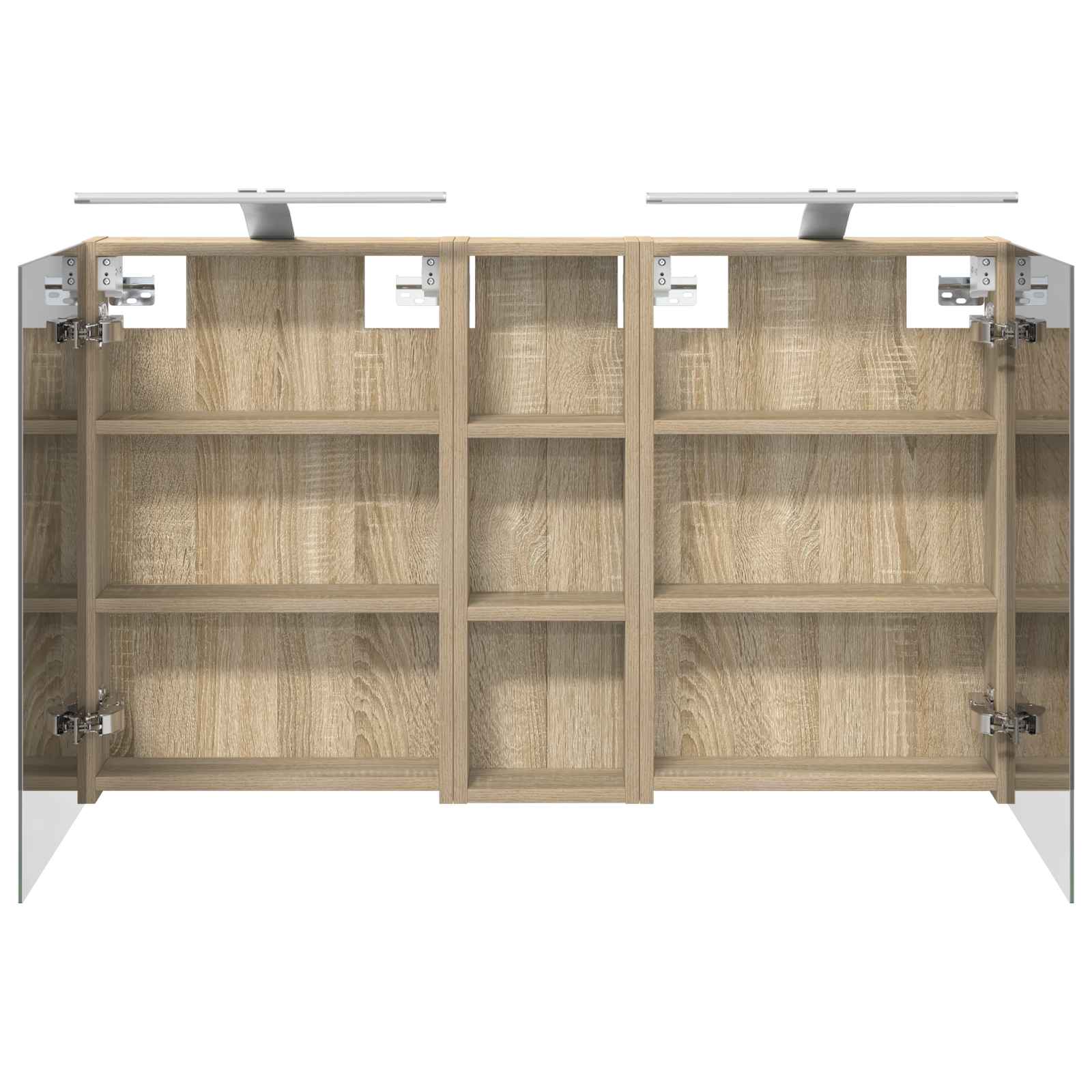 Badkamerkastenset 3 pcs 100 x 10,5 x 60,5 cm Bewerkt hout