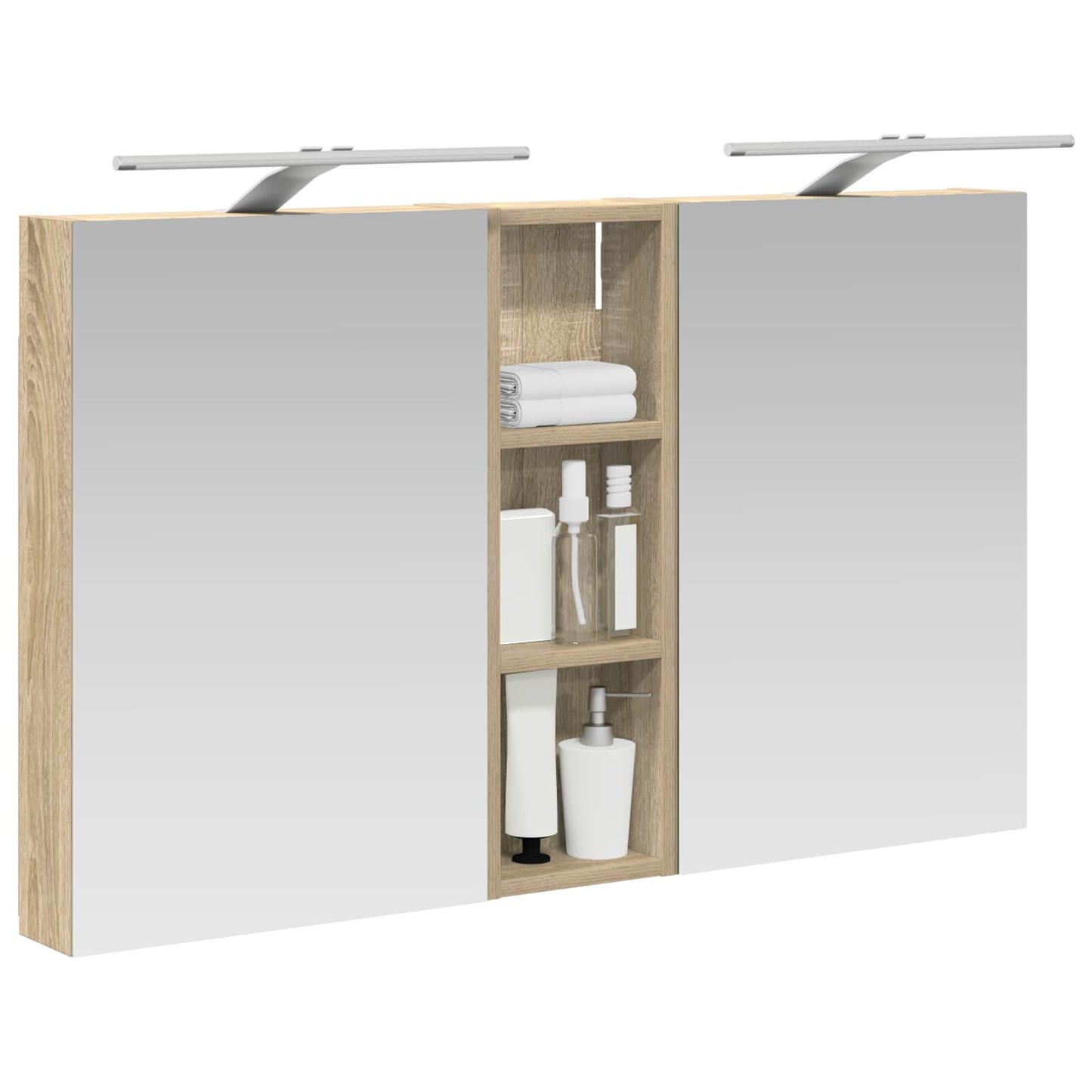 Badkamerkastenset 3 pcs 100 x 10,5 x 60,5 cm Bewerkt hout