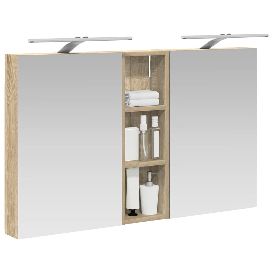 Badkamerkastenset 3 pcs 100 x 10,5 x 60,5 cm Bewerkt hout