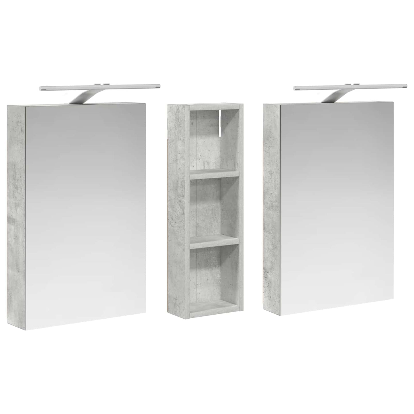 Badkamerkastenset 3 pcs 100 x 10,5 x 60,5 cm Bewerkt hout