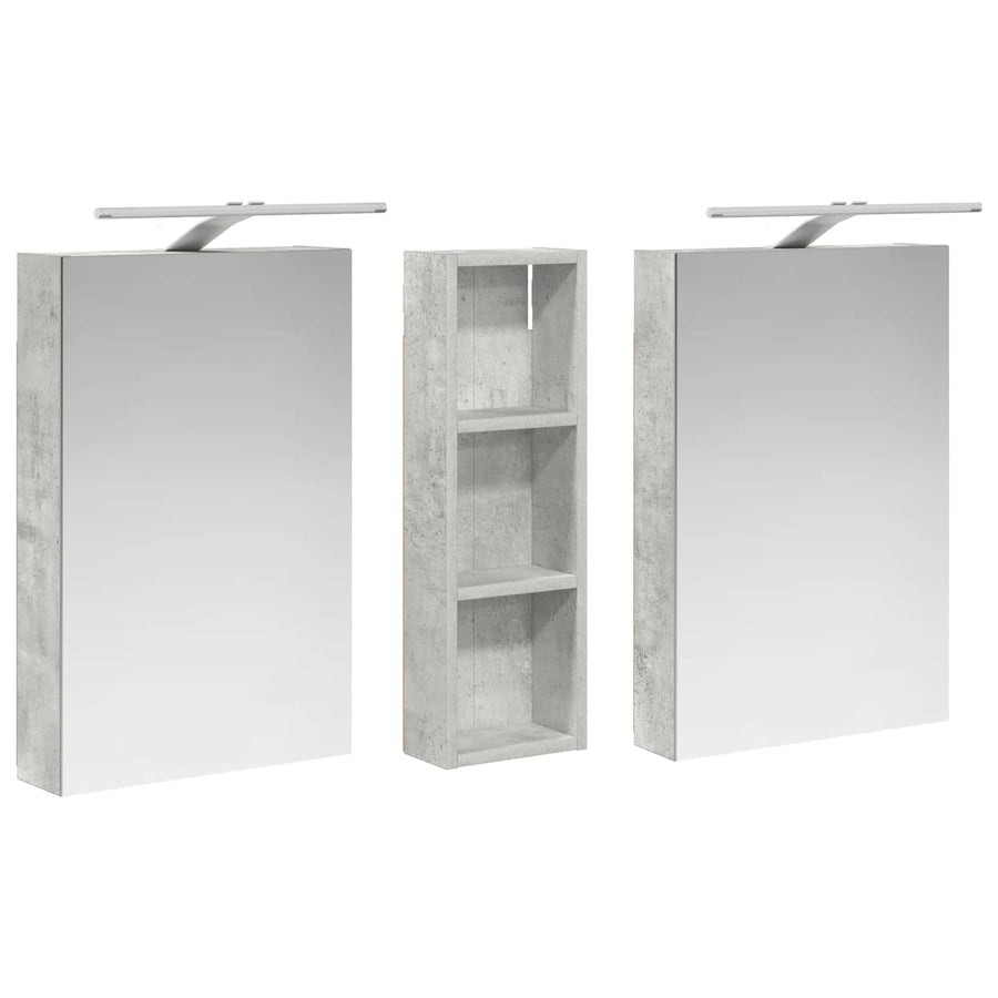 Badkamerkastenset 3 st 100 x 10,5 x 60,5 cm Bewerkt hout