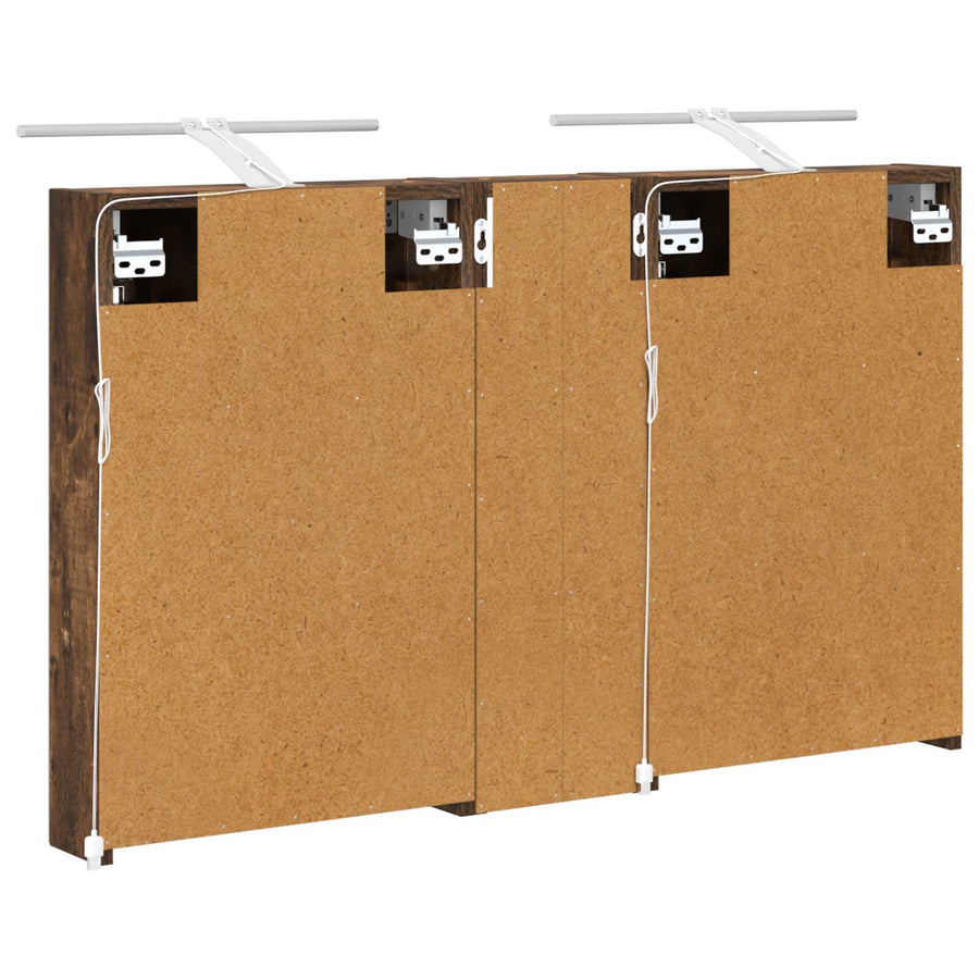 Badkamerkastenset 3 st 100 x 10,5 x 60,5 cm Bewerkt hout