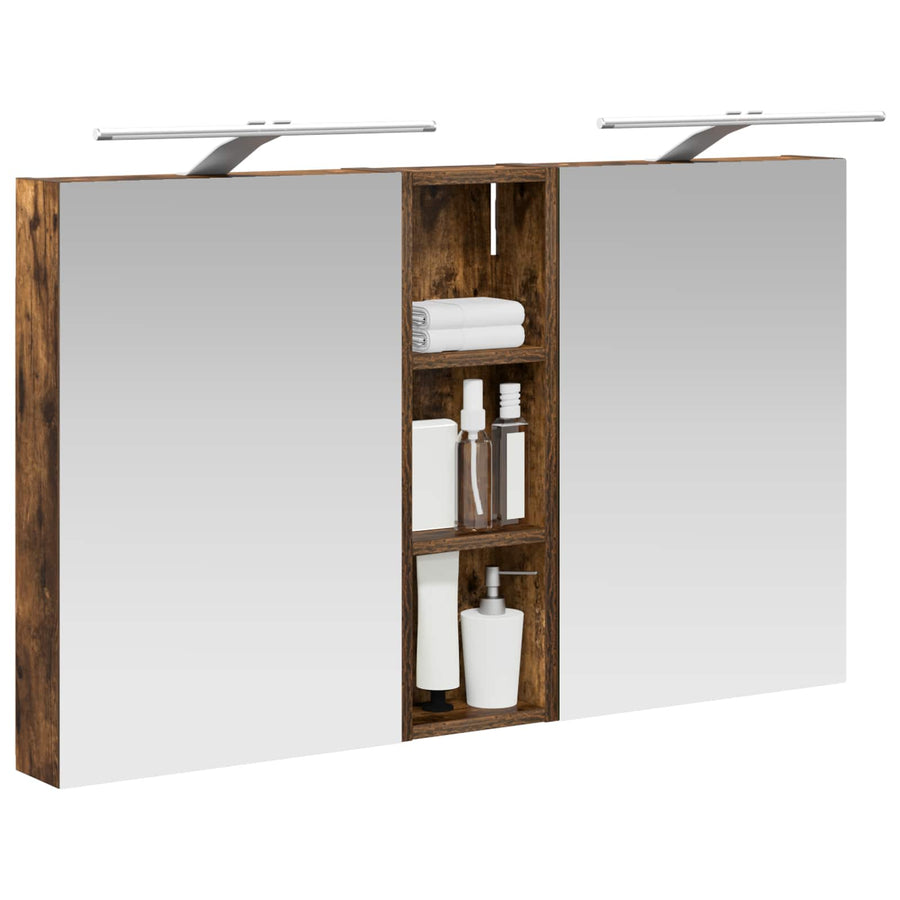 Badkamerkastenset 3 st 100 x 10,5 x 60,5 cm Bewerkt hout
