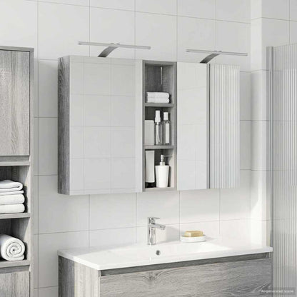 Badkamerkastenset 3 pcs 100 x 10,5 x 60,5 cm Bewerkt hout