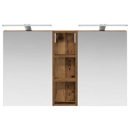 Badkamerkastenset 3 pcs 100 x 10,5 x 60,5 cm Bewerkt hout