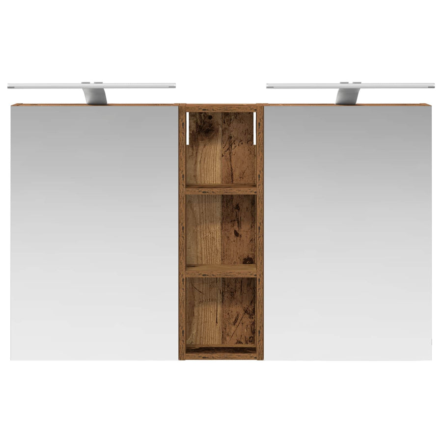 Badkamerkastenset 3 st 100 x 10,5 x 60,5 cm Bewerkt hout