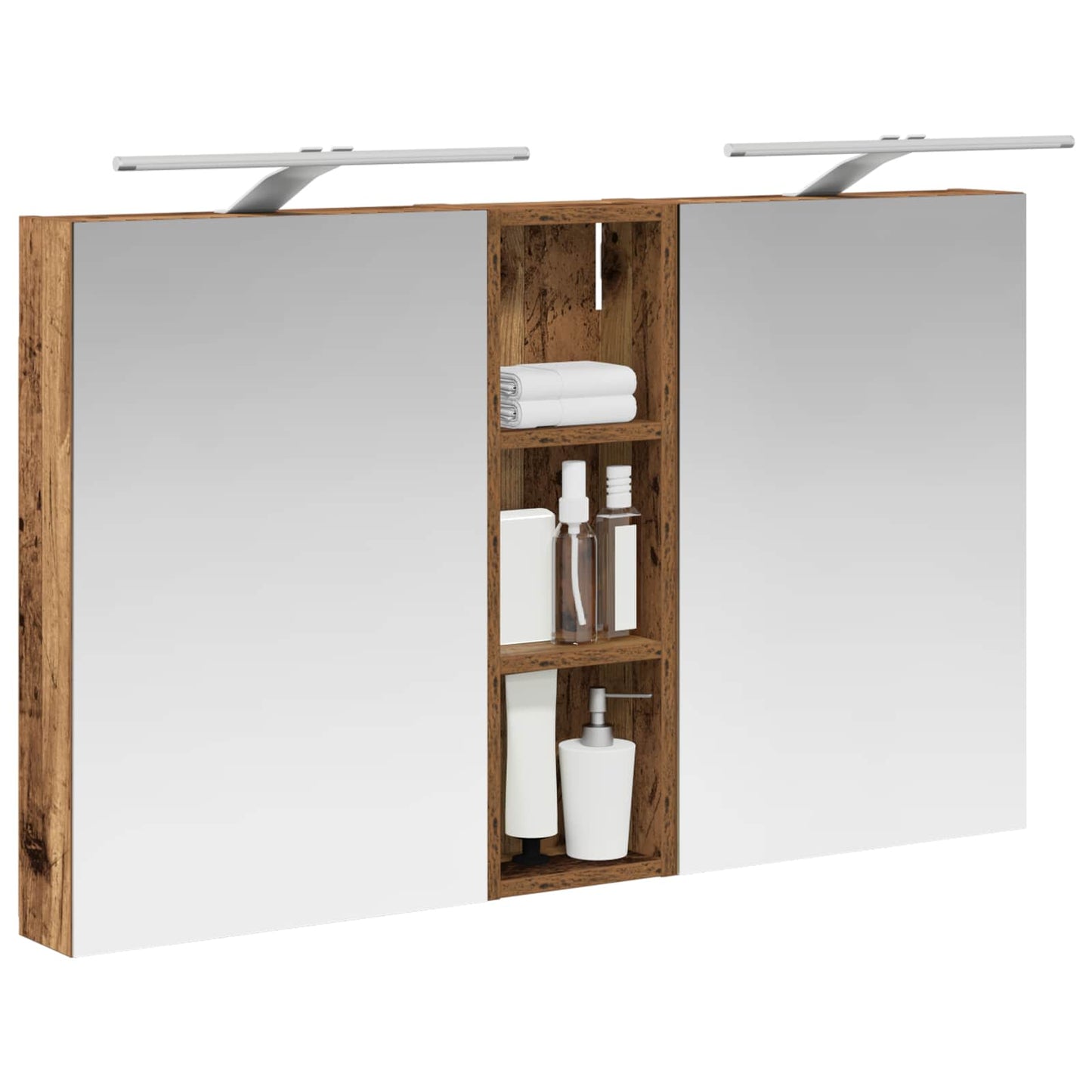 Badkamerkastenset 3 pcs 100 x 10,5 x 60,5 cm Bewerkt hout