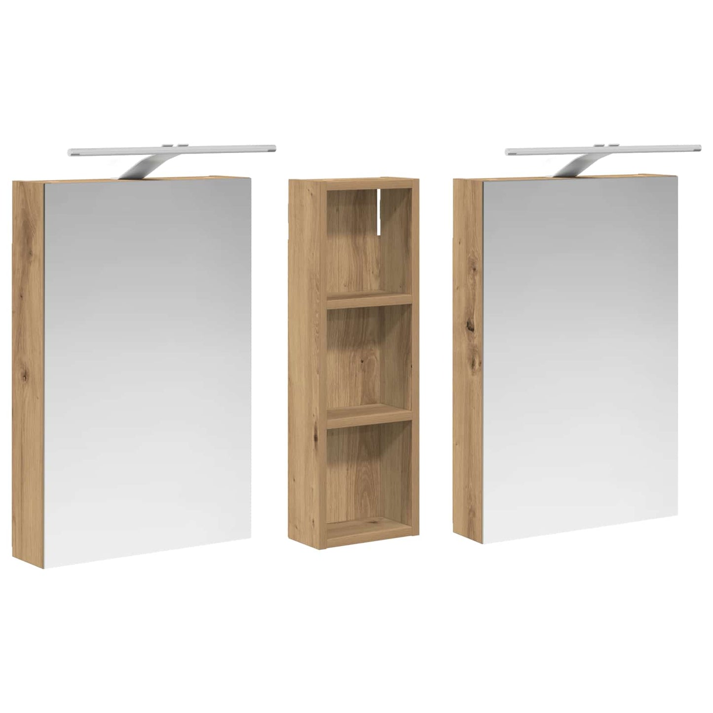 Badkamerkastenset 3 pcs 100 x 10,5 x 60,5 cm Bewerkt hout