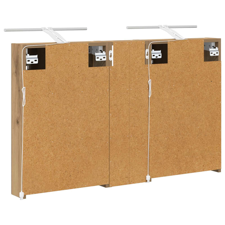 Badkamerkastenset 3 pcs 100 x 10,5 x 60,5 cm Bewerkt hout