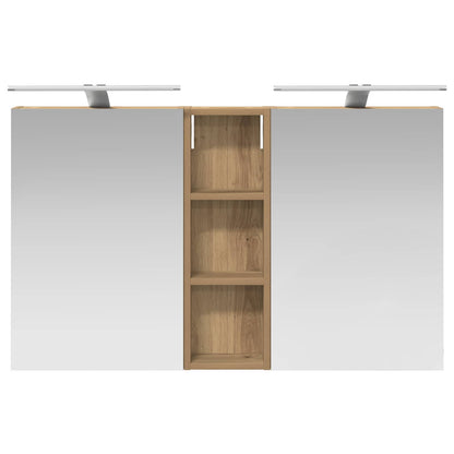 Badkamerkastenset 3 pcs 100 x 10,5 x 60,5 cm Bewerkt hout