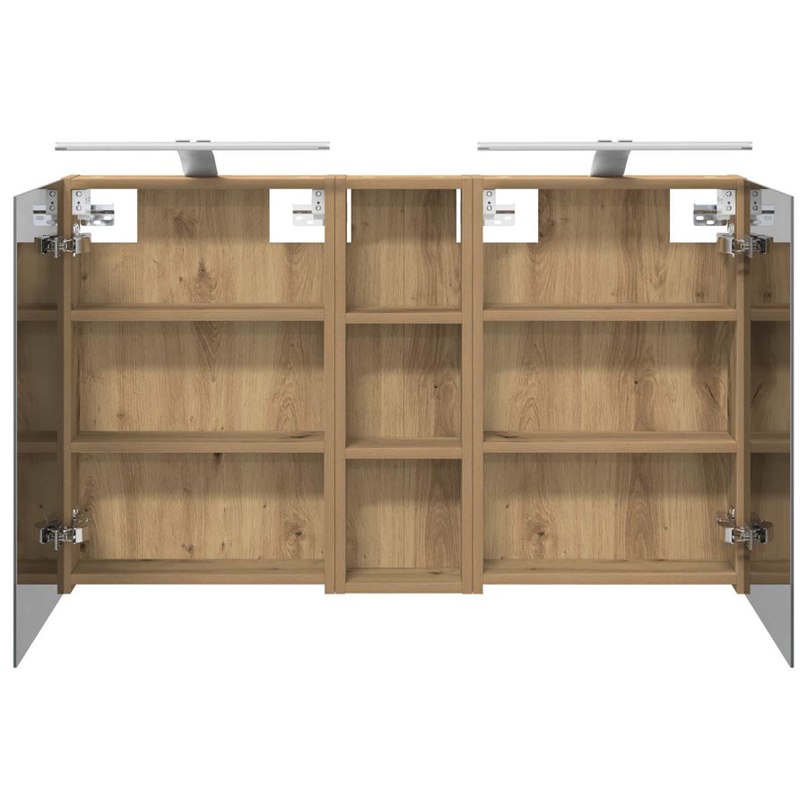 Badkamerkastenset 3 pcs 100 x 10,5 x 60,5 cm Bewerkt hout