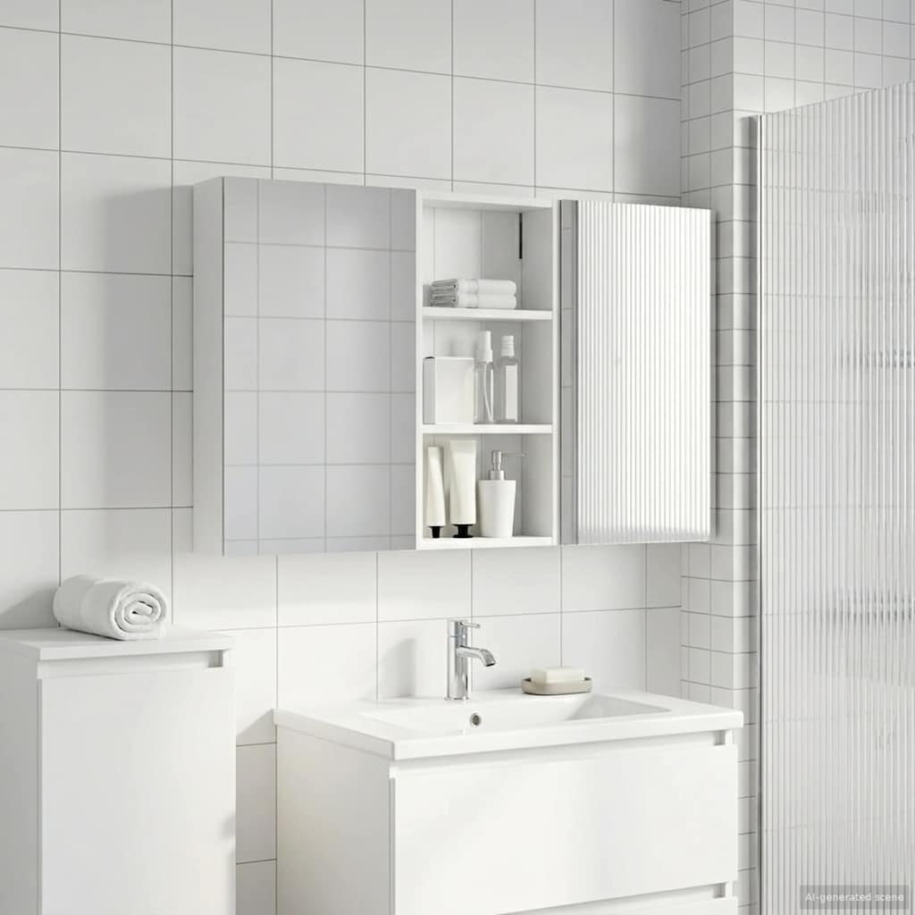 Badkamerkastenset 3 pcs 110 x 10,5 x 60,5 cm Bewerkt hout